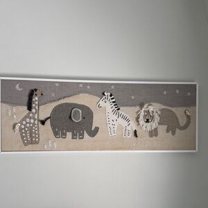 Pottery Barn Kids Safari Animal Wall Art in Gray and Cream